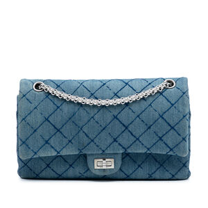 Pre-Loved Chanel Quilted Denim Reissue 2.55 Double Flap 226